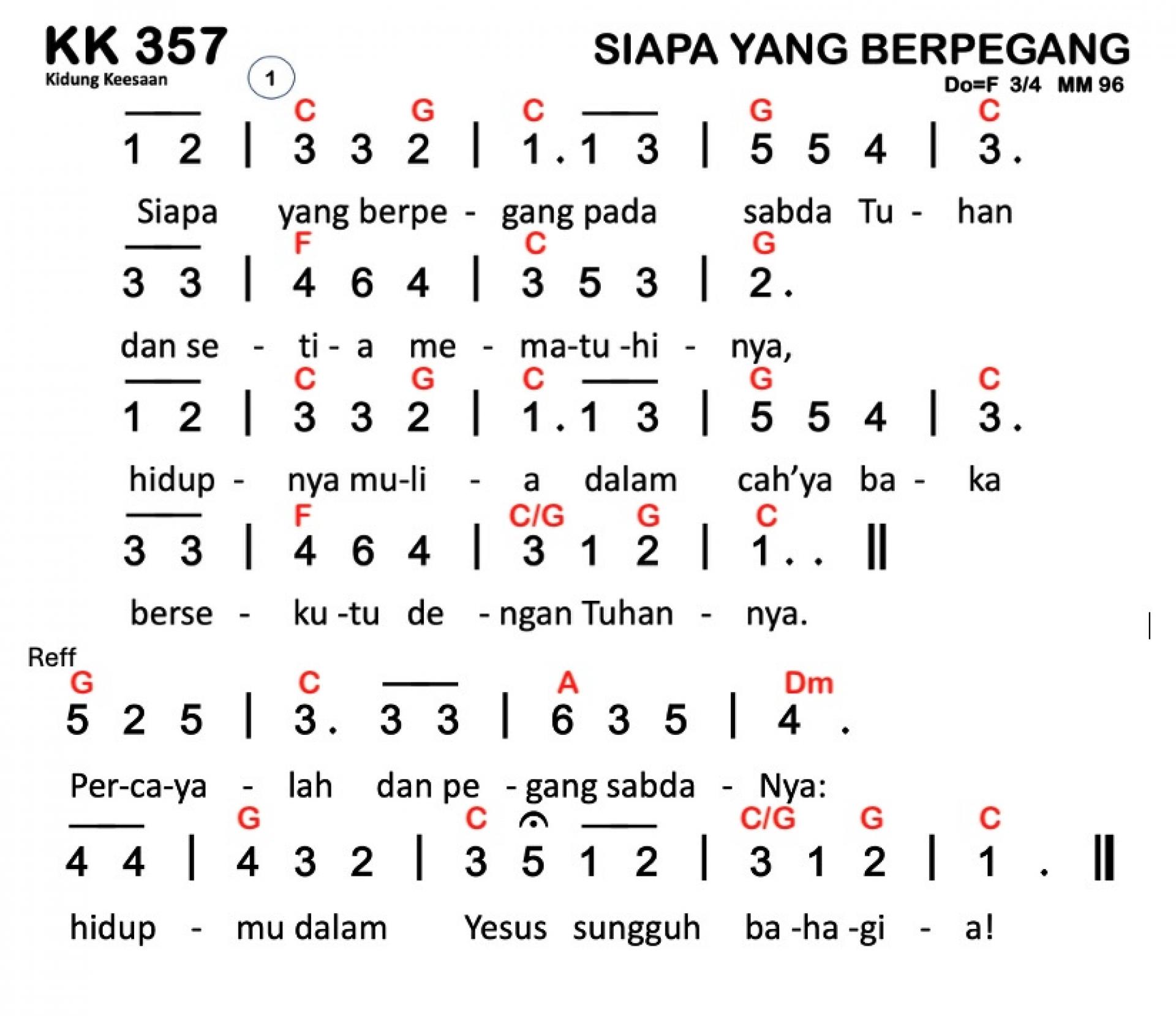 Partitur Chord KK 357