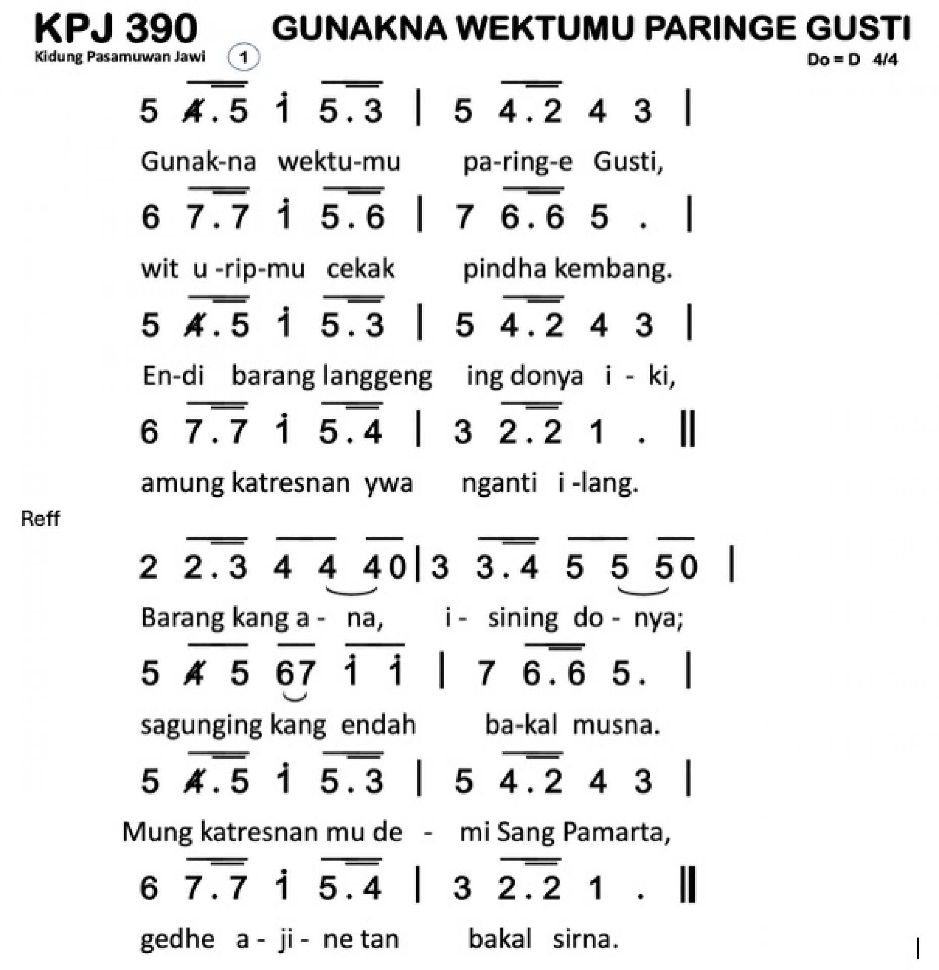 Partitur Chord KPJ 390