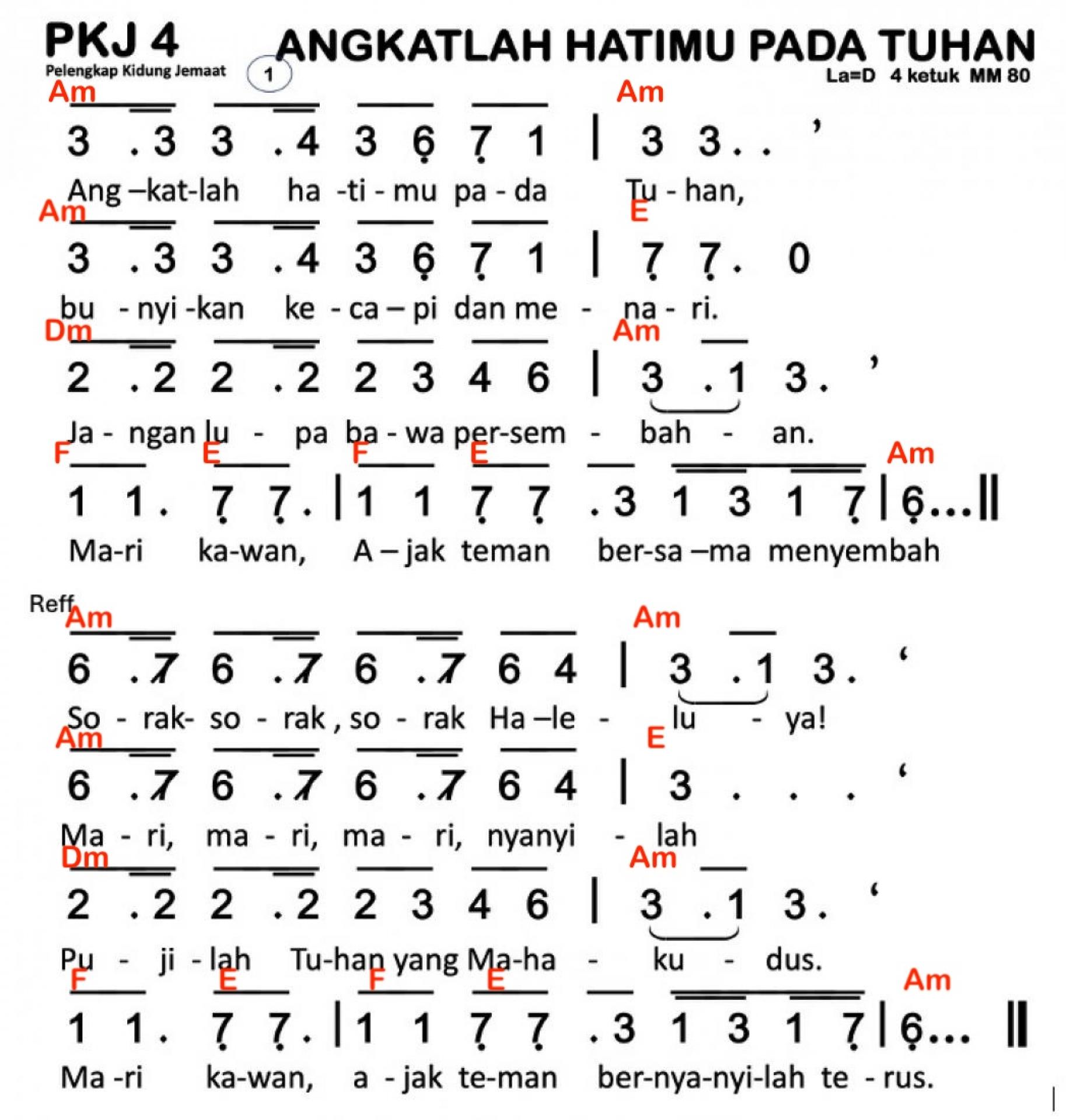 Partitur Chord PKJ 4