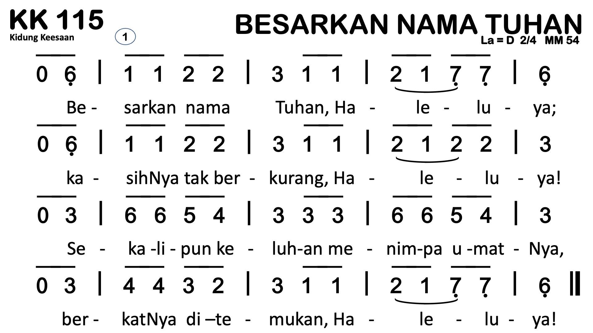 Partitur Polos KK 115