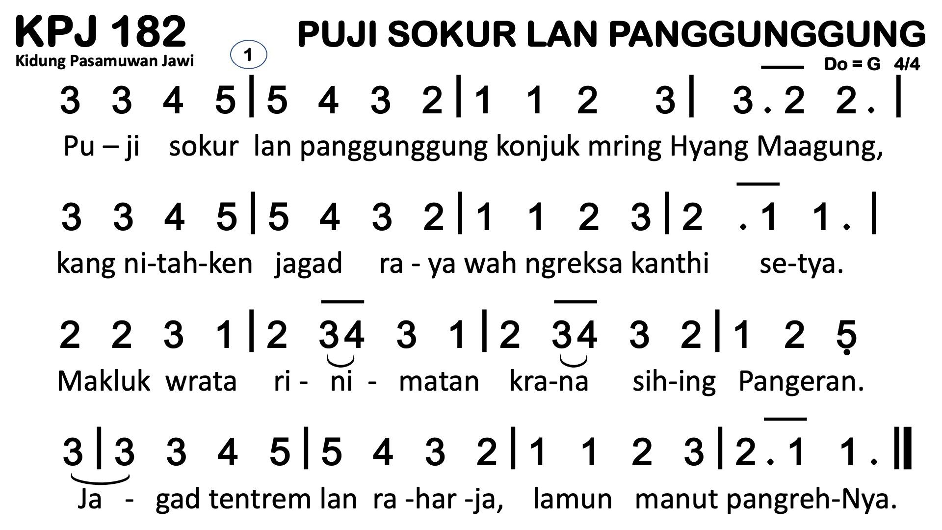 Partitur Polos KPJ 182