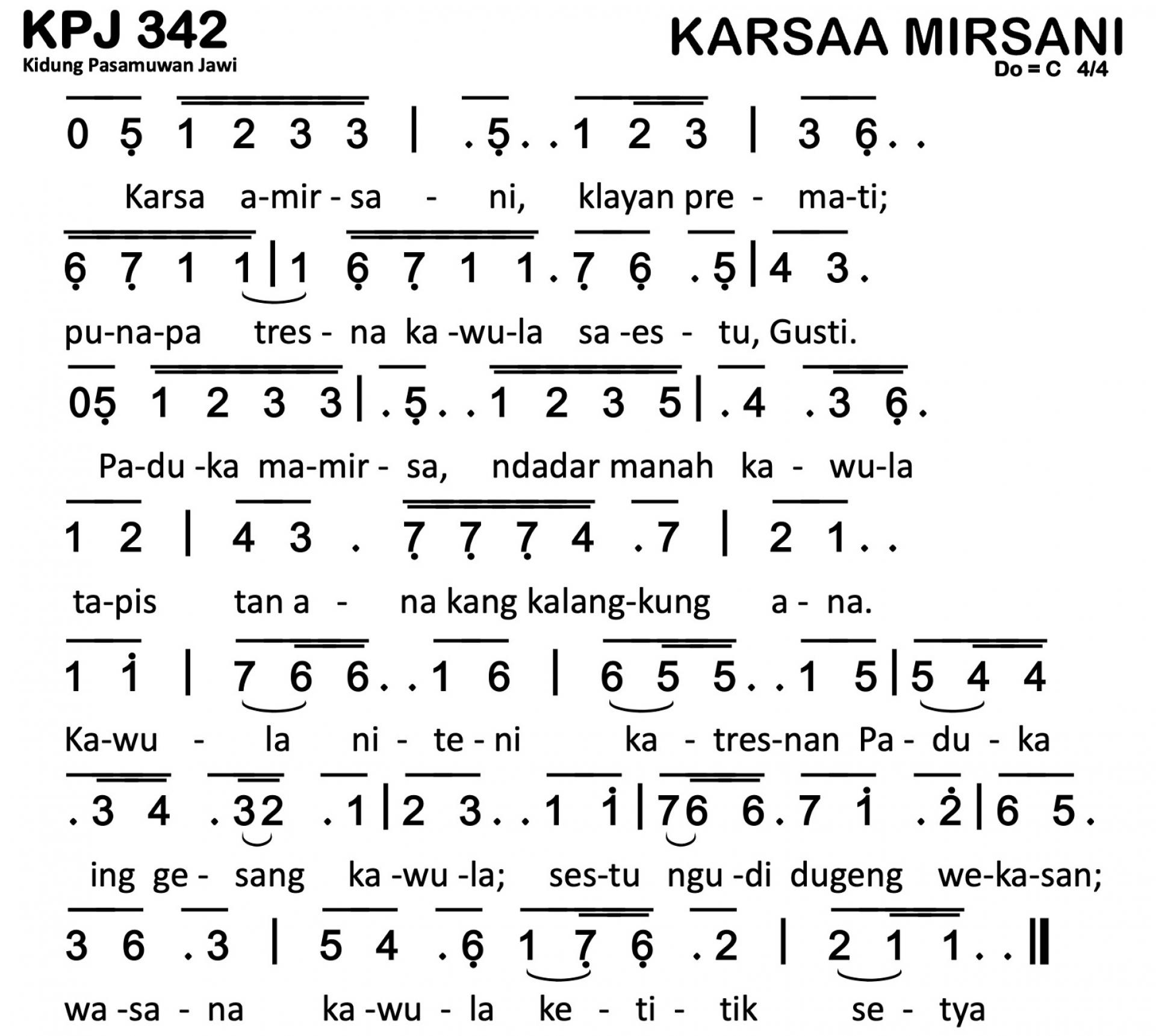 Partitur Polos KPJ 342