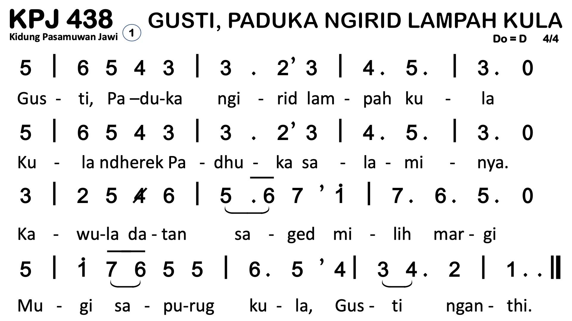 Partitur Polos KPJ 438