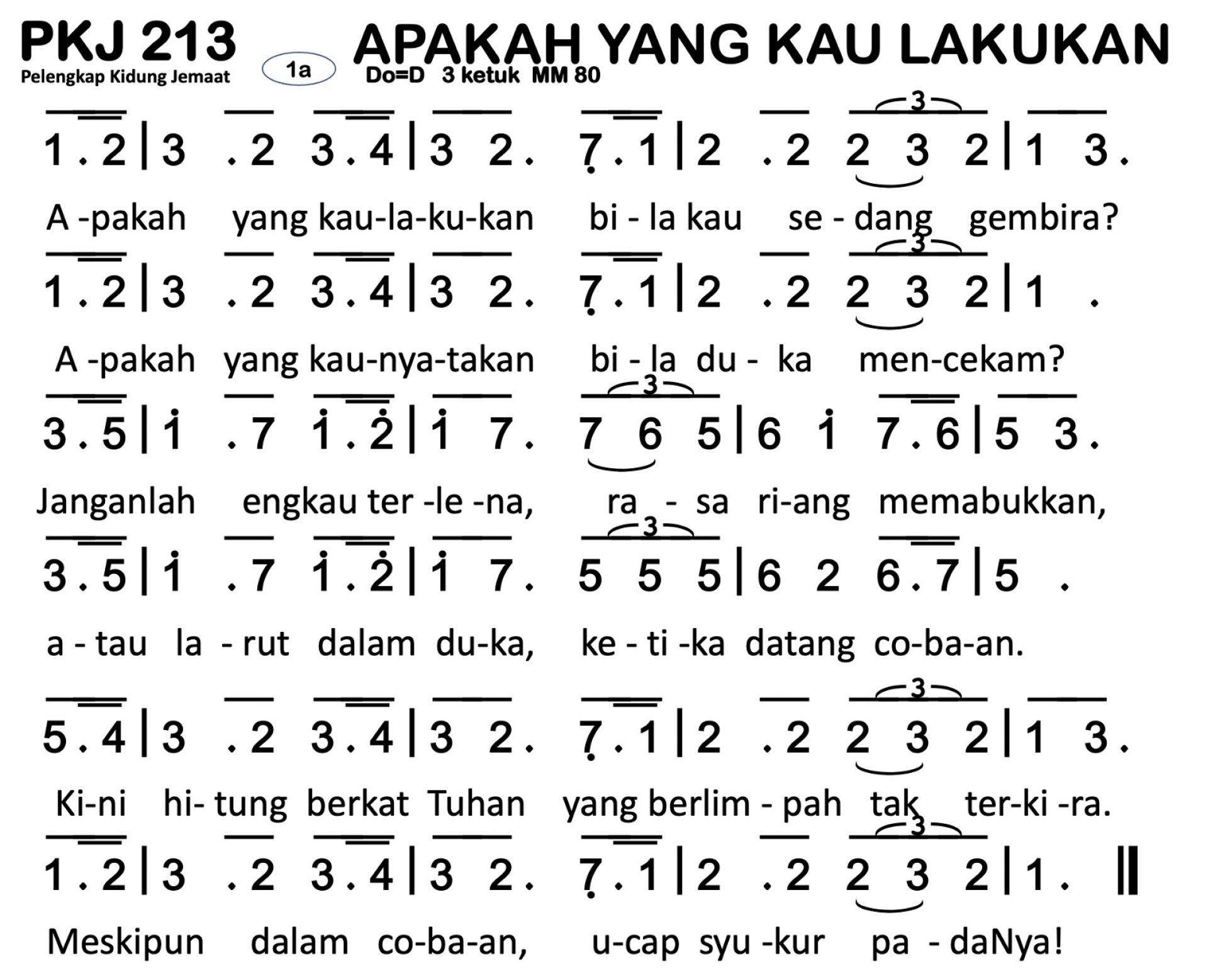 Partitur Polos PKJ 213